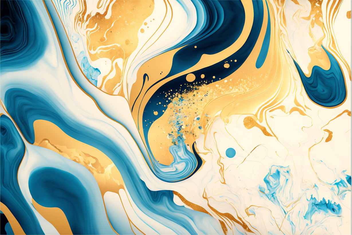 Blue and Gold Marble Background